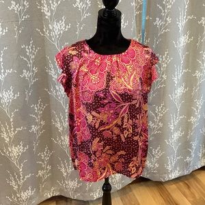 Alex & Lili floral polyester top; New With Tags.  Very flowy & silky feeling.